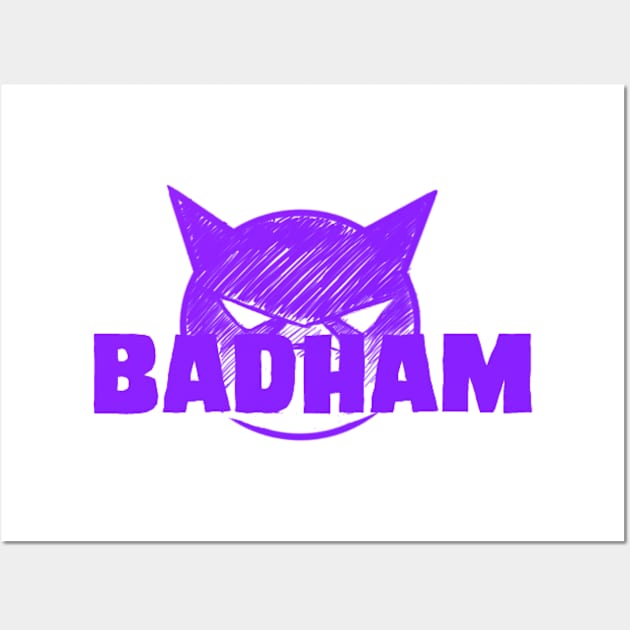 Badham Logo- Purple Design Wall Art by sketchbooksage